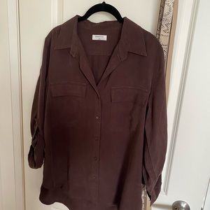 Brown Aritzia Collared Shirt Size M